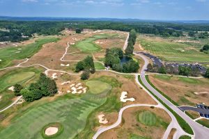 Arcadia Bluffs (Bluffs) 15th Green Aerial